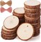 30-Pack Wood Slices (2.0–2.4 Inches) – Unfinished Craft Wood Circles with Pre-Drilled Holes, Ideal for DIY Projects, Arts & Crafts, and Christmas Ornaments